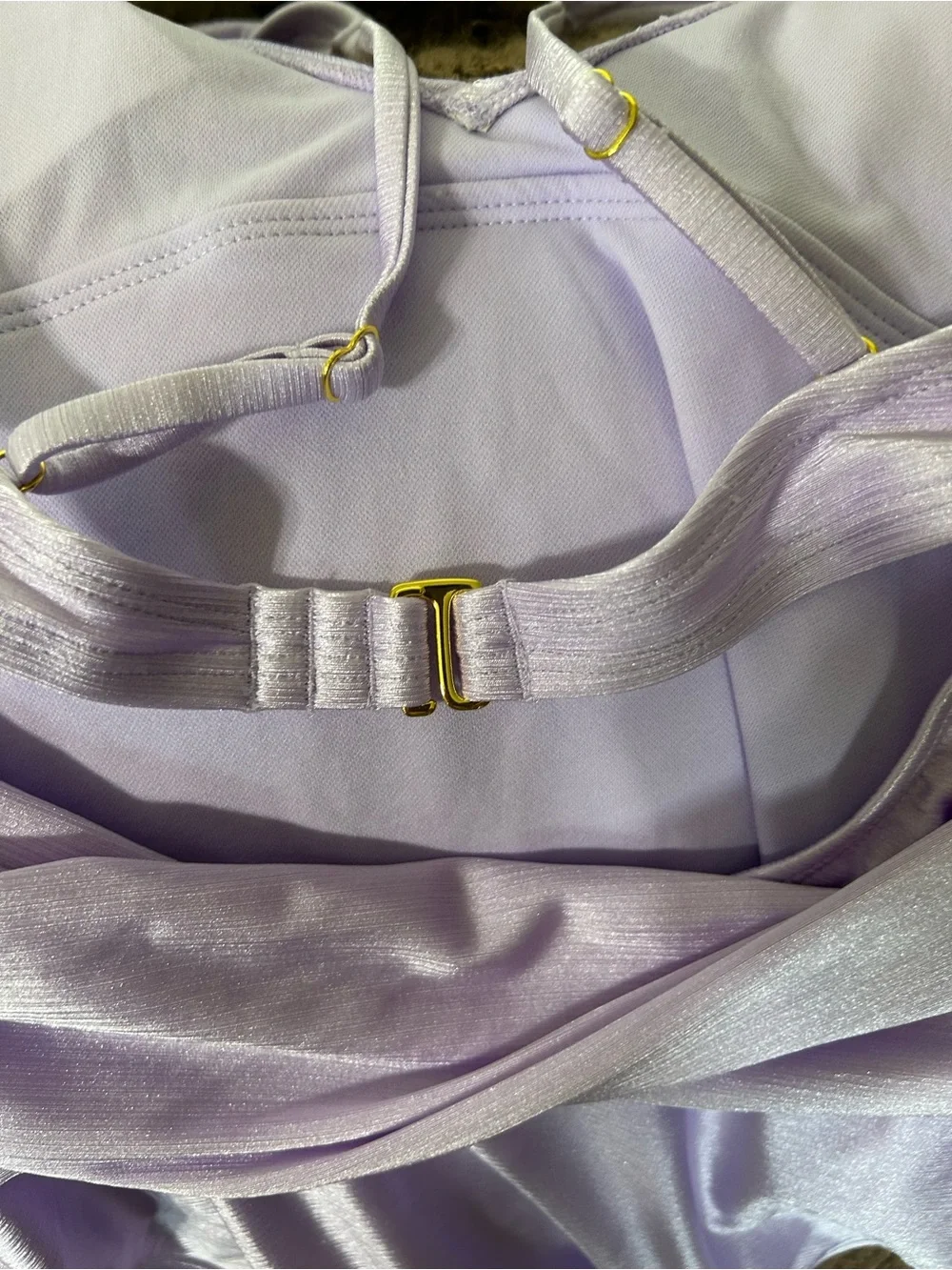 Lilac One-Piece Swimsuit with Draped Waist
